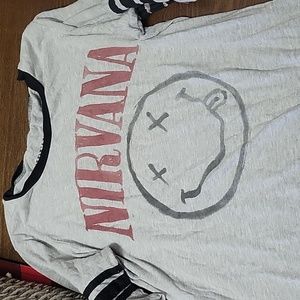 Two Nirvana shirts